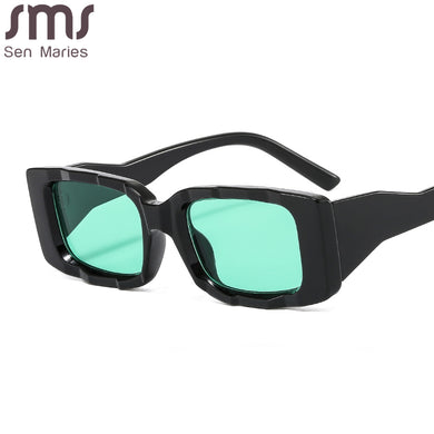 Trendy Rectangle Sunglasses Women Vintage Irregular Legs Shades UV400 Sun Glasses For Men Small Square Eyewear