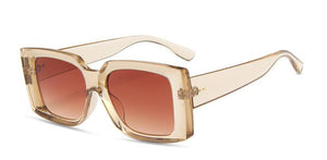 Trendy Rectangle Sunglasses Women White Summer Beach Eyewear Ladies Big Frame Funky Sun Glasses  Brand Designer 2023 Shade