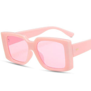 Trendy Rectangle Sunglasses Women White Summer Beach Eyewear Ladies Big Frame Funky Sun Glasses  Brand Designer 2023 Shade
