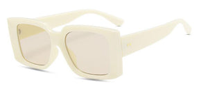 Trendy Rectangle Sunglasses Women White Summer Beach Eyewear Ladies Big Frame Funky Sun Glasses  Brand Designer 2023 Shade