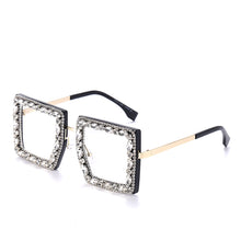 Load image into Gallery viewer, Trendy Rhinestone Square Sun Glasses Women Oversized Transparent Crystal Female Vintage Diamond Sunglasses Eyeglasses