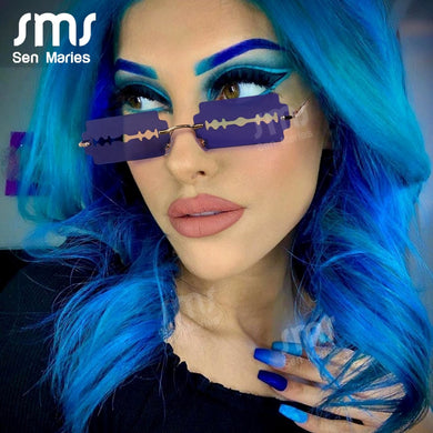 Trendy Rimless Sunglasses Women 2023 Vintage Unique Hollow Steampunk Sunglasses Men Frameless Punk Glasses Shades UV400 Glasses