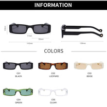 Carica l'immagine nel visualizzatore di Gallery, Occhiali da sole rettangolari piccoli alla moda da donna 2022 Steampunk anni '90 Occhiali da sole UV400 Occhiali da sole gotici da spiaggia Cat Eye Hip Hop Eyewear 
