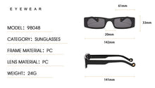 Carica l&#39;immagine nel visualizzatore di Gallery, Trendy piccolo rettangolo occhiali da sole donne 2022 Y2k Steampunk anni &#39;90 occhiali da sole UV400 gotico vacanza spiaggia Cat Eye Hippie Eyewear