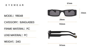 Trendy piccolo rettangolo occhiali da sole donne 2022 Y2k Steampunk anni '90 occhiali da sole UV400 gotico vacanza spiaggia Cat Eye Hippie Eyewear