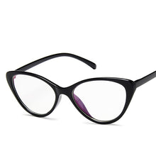 Carica l&#39;immagine nel visualizzatore di Gallery, Trendy Montatura per occhiali cat eye Montatura per occhiali Donna lente trasparente marca Designer Eyewear ottico miopia nerd nero occhiali viola 