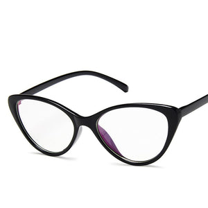 Trendy Montatura per occhiali cat eye Montatura per occhiali Donna lente trasparente marca Designer Eyewear ottico miopia nerd nero occhiali viola 