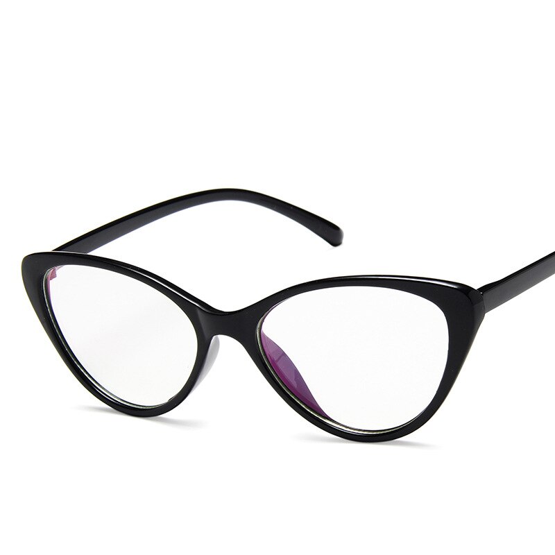 Trendy Montatura per occhiali cat eye Montatura per occhiali Donna lente trasparente marca Designer Eyewear ottico miopia nerd nero occhiali viola 
