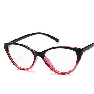 Trendy Montatura per occhiali cat eye Montatura per occhiali Donna lente trasparente marca Designer Eyewear ottico miopia nerd nero occhiali viola 