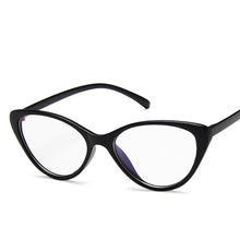 Carica l&#39;immagine nel visualizzatore di Gallery, Trendy Montatura per occhiali cat eye Montatura per occhiali Donna lente trasparente marca Designer Eyewear ottico miopia nerd nero occhiali viola 