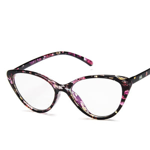 Trendy Montatura per occhiali cat eye Montatura per occhiali Donna lente trasparente marca Designer Eyewear ottico miopia nerd nero occhiali viola 