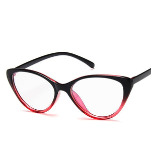 Trendy Montatura per occhiali cat eye Montatura per occhiali Donna lente trasparente marca Designer Eyewear ottico miopia nerd nero occhiali viola 