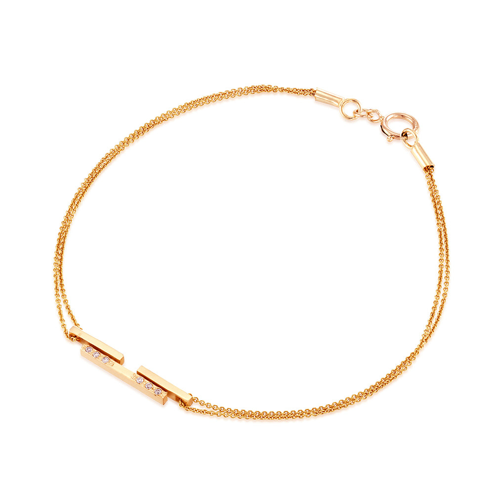 Trendy Style Solid 14K Yellow Gold DF Color Moissanite Lab Grown Diamond Bracelet Charm for Women