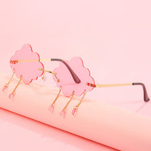 Load image into Gallery viewer, Trendy Tassel Sunglasses Retro Rimless Sun Glasses Steampunk Sunglasses Shades Funny Clouds Shaped Eyeglasses UV400