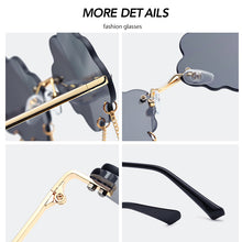 Load image into Gallery viewer, Trendy Tassel Sunglasses Retro Rimless Sun Glasses Steampunk Sunglasses Shades Funny Clouds Shaped Eyeglasses UV400