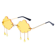 Load image into Gallery viewer, Trendy Tassel Sunglasses Retro Rimless Sun Glasses Steampunk Sunglasses Shades Funny Clouds Shaped Eyeglasses UV400