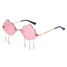 Load image into Gallery viewer, Trendy Tassel Sunglasses Retro Rimless Sun Glasses Steampunk Sunglasses Shades Funny Clouds Shaped Eyeglasses UV400