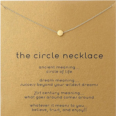 Trendy The Circle Necklace For Women Minimalist Pendant Gold Color Chain Choker Necklaces Circle of Life Gift Card mothers day