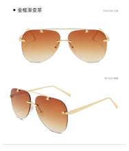 Load image into Gallery viewer, Trendy UV400 Metal Rimless  Mirror   Pilot Driving  Men  Women Gradient  Sunglasses