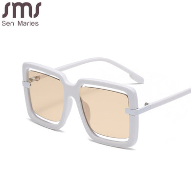 Trendy Women Square Sunglasses Unique Hollow Out Shades UV400 Sun Glasses Men Light Weight Travel Eyeglasses For Female