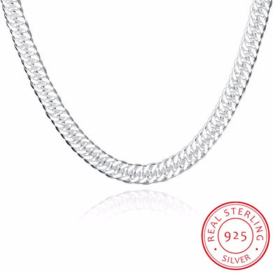 Trendy joyas de plata 925 silver 20 inches Long Chain Necklace Fine Jewelry For men Widde 10MM Charms Statement Necklaces collar