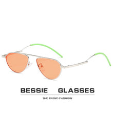 Load image into Gallery viewer, Trendy smal sun glasses women men Europe oval sunglasses vintage metal Harajuku style red green lens retro shades glasses ladies