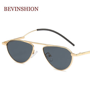 Trendy smal sun glasses women men Europe oval sunglasses vintage metal Harajuku style red green lens retro shades glasses ladies