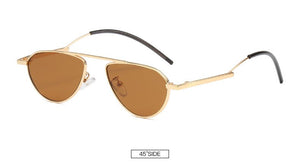 Trendy smal sun glasses women men Europe oval sunglasses vintage metal Harajuku style red green lens retro shades glasses ladies