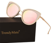Load image into Gallery viewer, TrendyMate 2023 Cute Cat Eye Sun Glasses for Women   Brand Mirror Lens sunglasses Oculos De Sol with Case 711