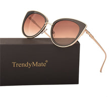 Load image into Gallery viewer, TrendyMate 2023 Cute Cat Eye Sun Glasses for Women   Brand Mirror Lens sunglasses Oculos De Sol with Case 711