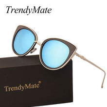 Load image into Gallery viewer, TrendyMate 2023 Cute Cat Eye Sun Glasses for Women   Brand Mirror Lens sunglasses Oculos De Sol with Case 711