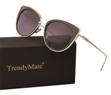 Load image into Gallery viewer, TrendyMate 2023 Cute Cat Eye Sun Glasses for Women   Brand Mirror Lens sunglasses Oculos De Sol with Case 711