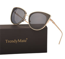 Load image into Gallery viewer, TrendyMate 2023 Cute Cat Eye Sun Glasses for Women   Brand Mirror Lens sunglasses Oculos De Sol with Case 711