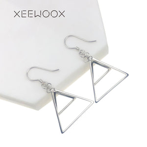 Triangle Designer Individuality Drop Earrings 925 Sterling Silver Jewelry Woman Gift Fashion Geometric