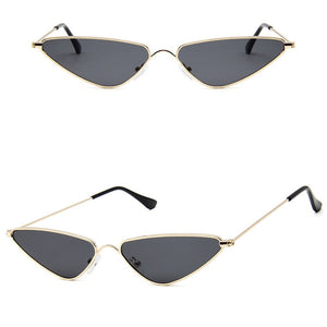 Triangle Metal Frame Sunglasses Women Cat Eye Cool Small Fashion Sun Glasses Shades Ocean Color Oculos De Sol Feminino UV400