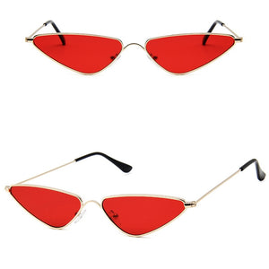 Triangle Metal Frame Sunglasses Women Cat Eye Cool Small Fashion Sun Glasses Shades Ocean Color Oculos De Sol Feminino UV400