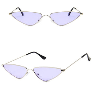 Triangle Metal Frame Sunglasses Women Cat Eye Cool Small Fashion Sun Glasses Shades Ocean Color Oculos De Sol Feminino UV400
