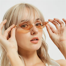 Load image into Gallery viewer, Triangle Metal Frame Sunglasses Women Cat Eye Cool Small Fashion Sun Glasses Shades Ocean Color Oculos De Sol Feminino UV400