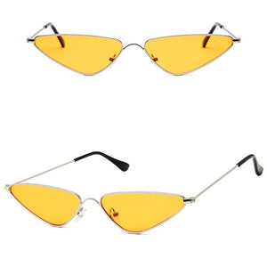 Triangle Metal Frame Sunglasses Women Cat Eye Cool Small Fashion Sun Glasses Shades Ocean Color Oculos De Sol Feminino UV400