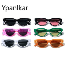 Load image into Gallery viewer, Triangular Cat Eye Sunglasses Women 2023 Trendy Vintage Retro Small Frame Personality Glasses Hollow Out Steampunk Sunglasses