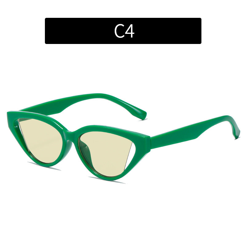 Triangular Cat Eye Sunglasses Women 2023 Trendy Vintage Retro Small Frame Personality Glasses Hollow Out Steampunk Sunglasses