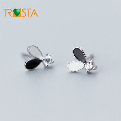 100% 925 Real Sterling Silver Jewelry Tiny 7mmX8mm Heart With CZ Stud Earrings Gift For Girls Friend Kid Lady XY666