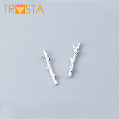 100% 925 Solid Real Sterling Silver Jewelry Fashion 15mmX3mm Leaves Stud Earring For Girl Women Fine Jewelry XY1098