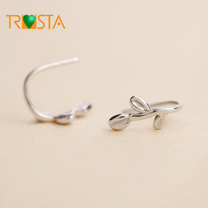 Orecchino in argento sterling 100% 925 moda carino piccola foglia 12mmX7mm orecchini con perno regalo per Scho Girl regalo della figlia XY239 