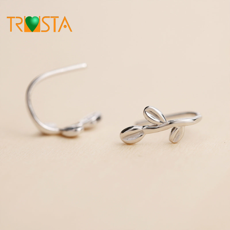 Orecchino in argento sterling 100% 925 moda carino piccola foglia 12mmX7mm orecchini con perno regalo per Scho Girl regalo della figlia XY239 