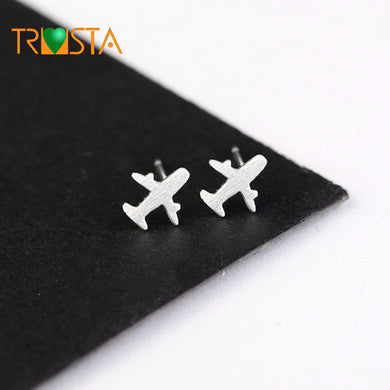 2018 100% 925 Real Sterling Silver Jewelry Women Fashion 8mmX8mm Plane Stud Earring Gift For Girl Kid Lady XY539
