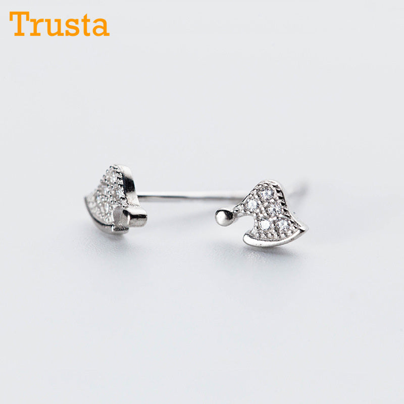 2018 New 925 Sterling Silver Fashion Women's Jewelry Cute Tiny 5mmX6mm Hat Stud Earrings Gift For Girls Kids Lady DS337