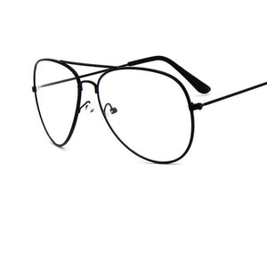 Ttransparent women's glasses pilot glasses black frame  Spectacle Frame Clear Lens Fake Glasses feminino oculos eyeglasses