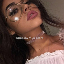 Carica l&#39;immagine nel visualizzatore di Gallery, Ttransparent women&#39;s glasses pilot glasses black frame  Spectacle Frame Clear Lens Fake Glasses feminino oculos eyeglasses