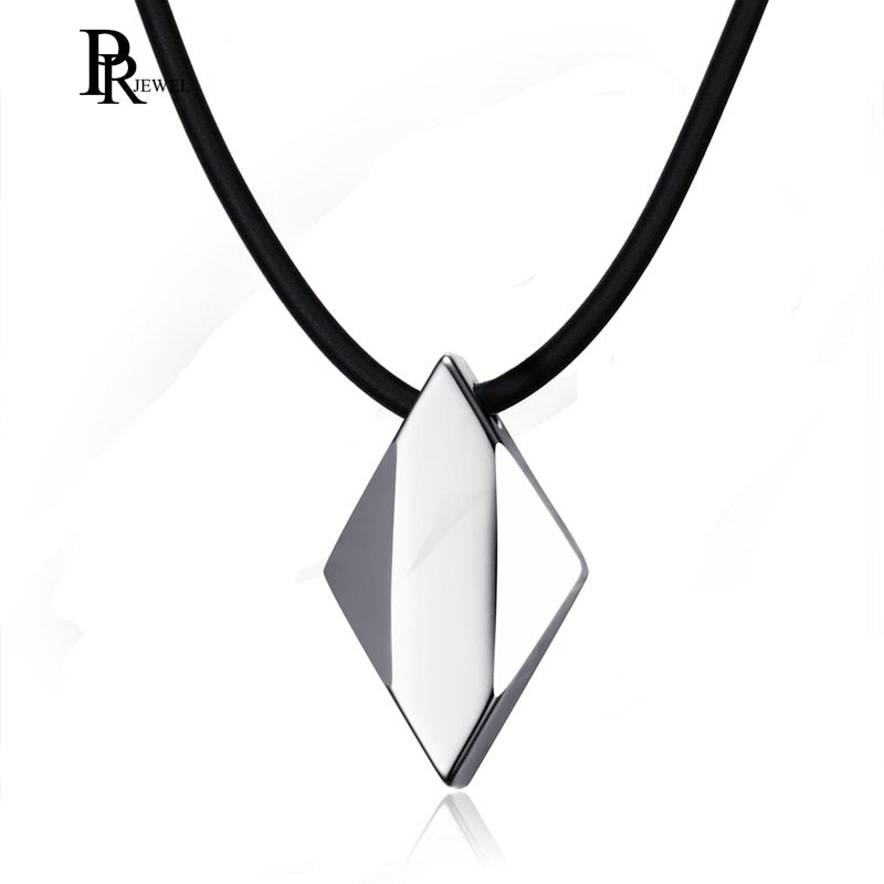 Tungsten Steel Clavicle Chain Men and Women Exaggerated Retro Rhombus Pendant Necklace